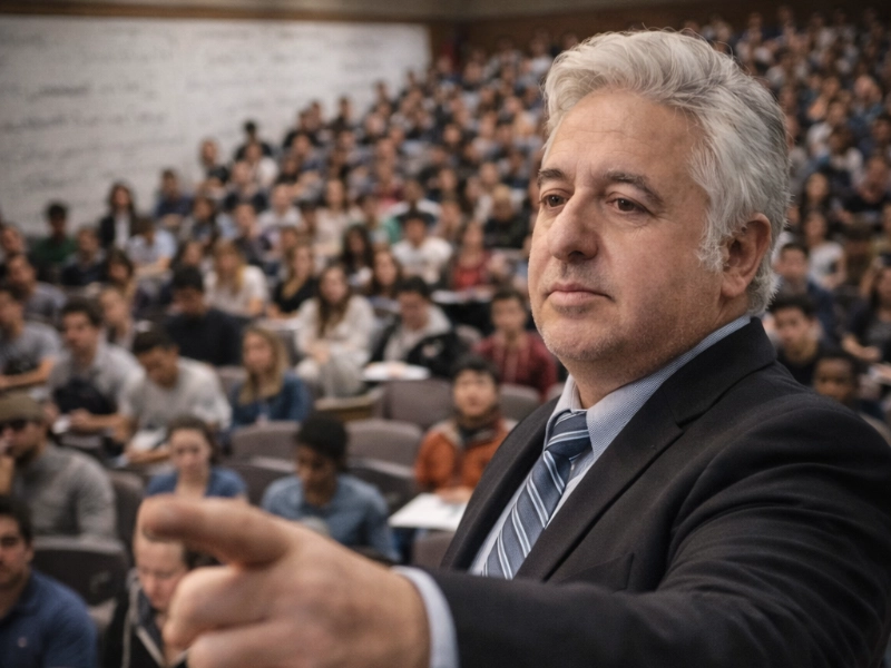 Antonio danto clases en un auditorium